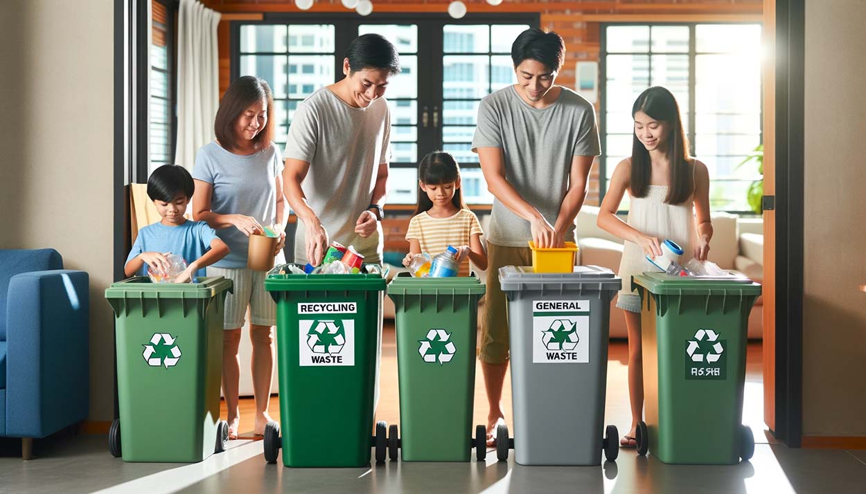 How can a Singaporean family become citizens? Waste collection is in Singapore.